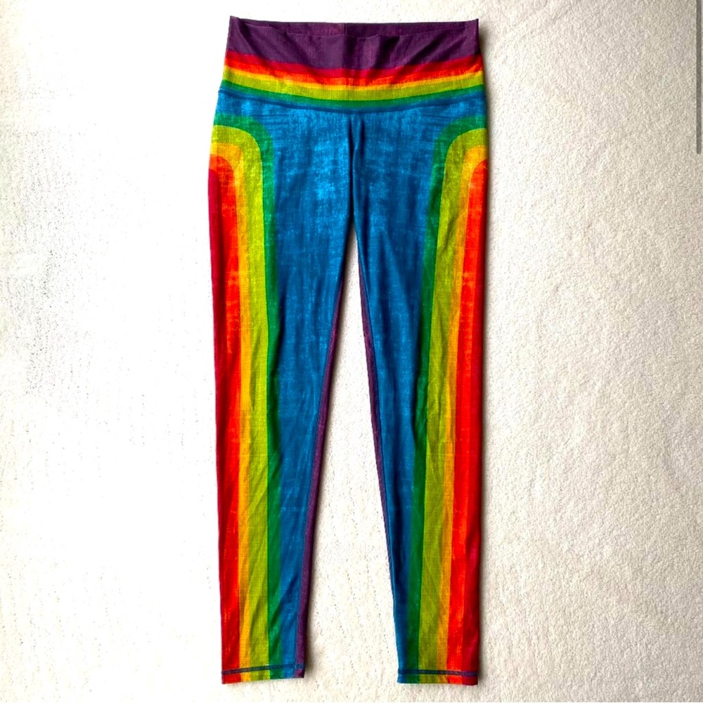 Niyama Sol Retro Rainbow Yoga Barefoot Leggings Size XS